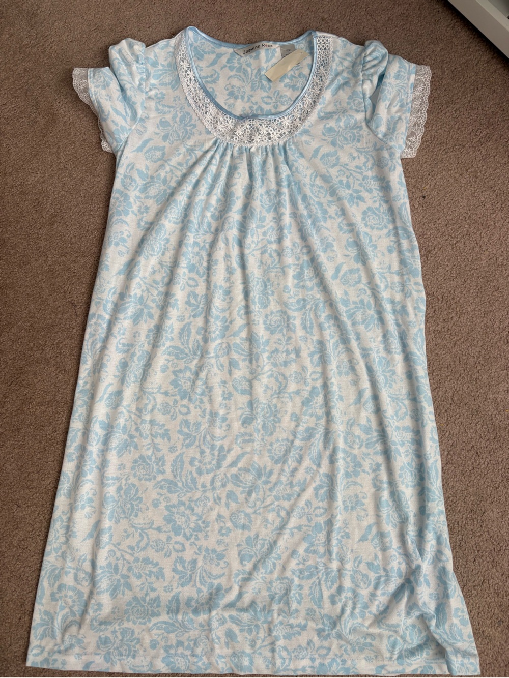 Delicate Light Blue Floral Nightgown